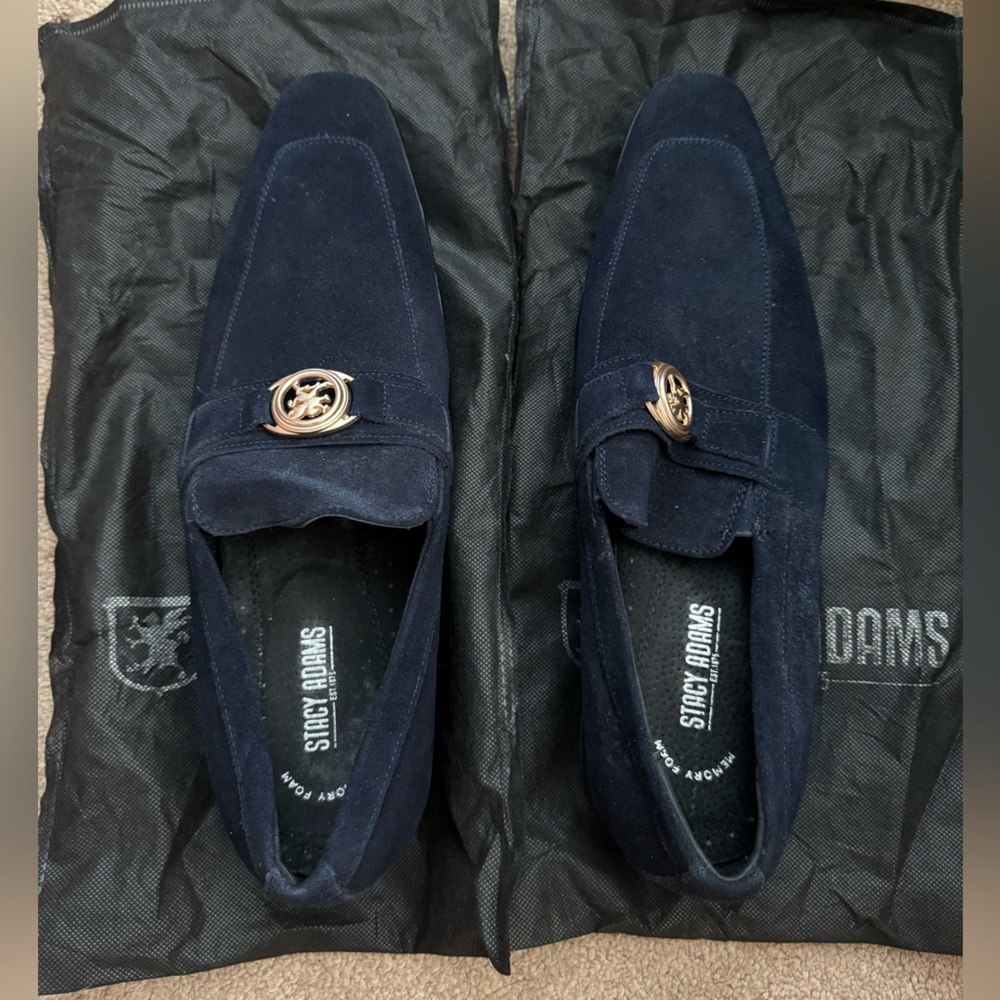 Stacy Adams Blue Slip-On Loafers